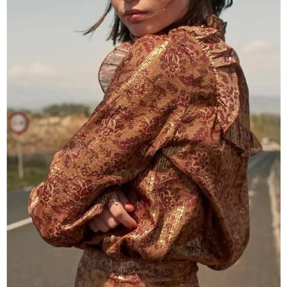 Anthropologie Louise Misha Billa Lurex Blouse Retail $210 NWT Sz. S